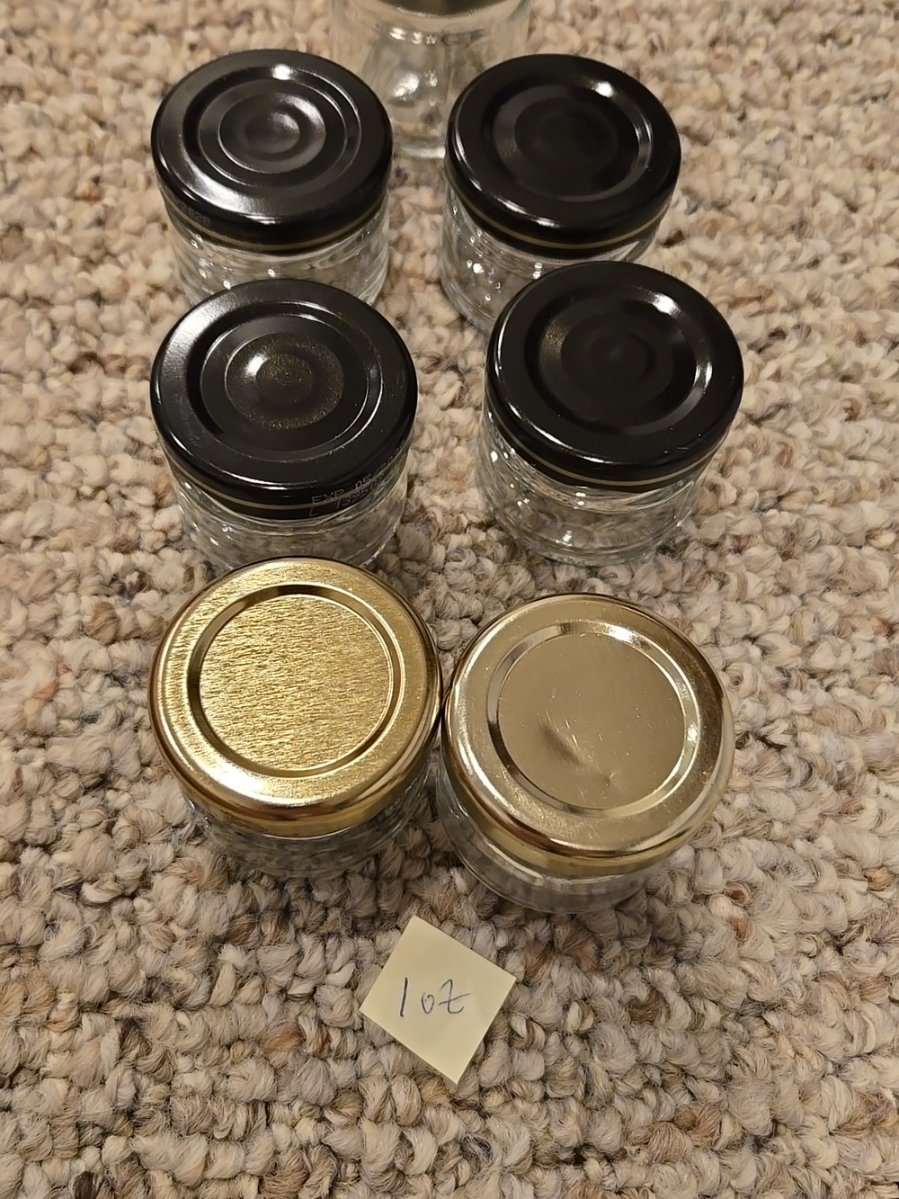 1 Ounce Glass Jars with Metal Tops - Lot of 7